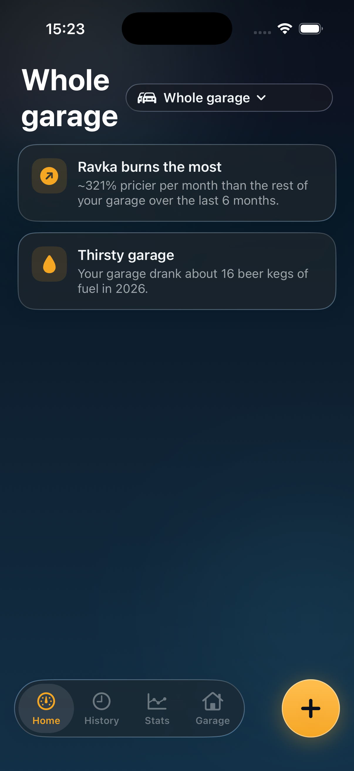 Přehled celé garáže Juice s tipy napříč vozidly
